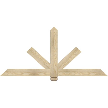 Ekena Millwork Kennewick Rough Sawn Timber Gable Bracket, Douglas Fir, 60"W x 27"H x 2"D x 4"F, 11/12 Pitch GBW060X27X0204KEN00RDF